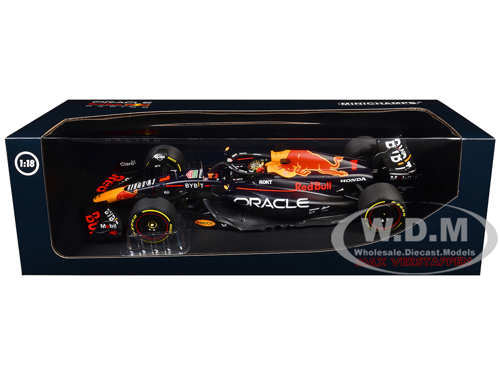 Red Bull Racing RB19 #1 Max Verstappen Oracle Winner F1 Formula One Abu Dhabi GP (2023) with Driver Limited Edition to 204 pieces Worldwide 1/18 Diecast Model Car by Minichamps