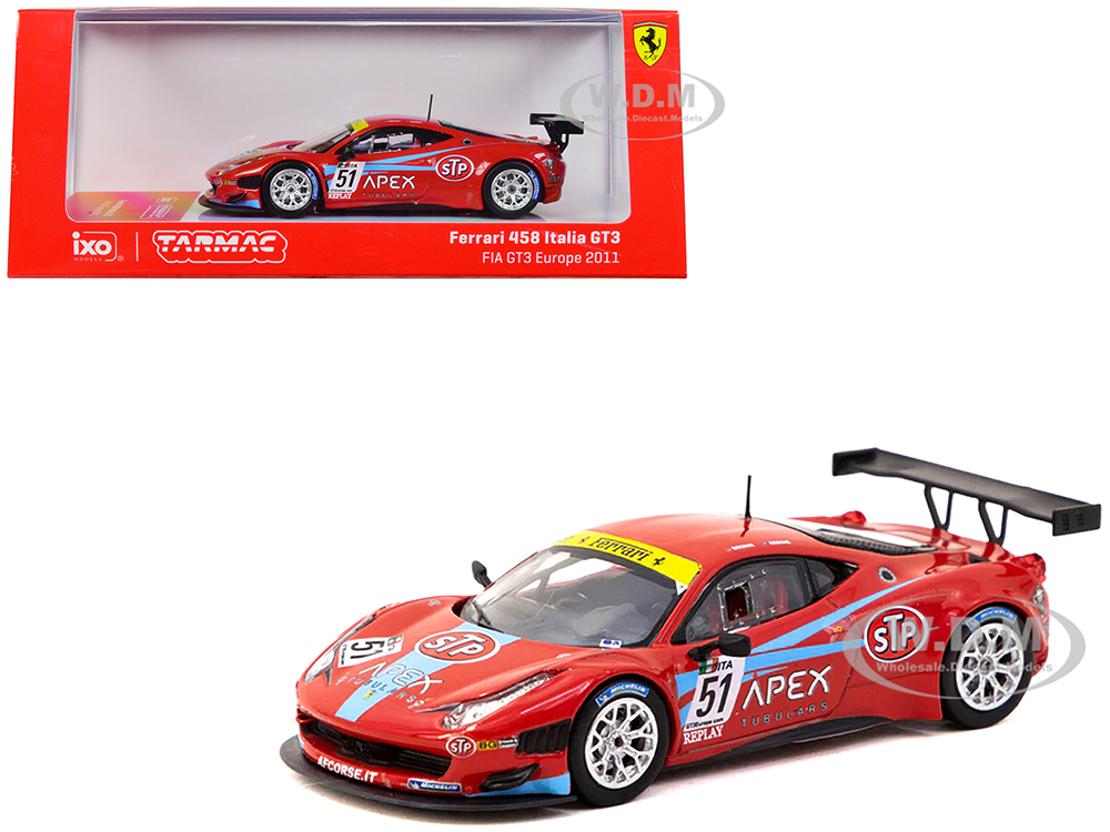 Ferrari 458 Italia GT3 #51 Daniel Brown - Glynn Geddie FIA GT3 European Championship (2011) Hobby64 Series 1/64 Diecast Model Car by Tarmac Works