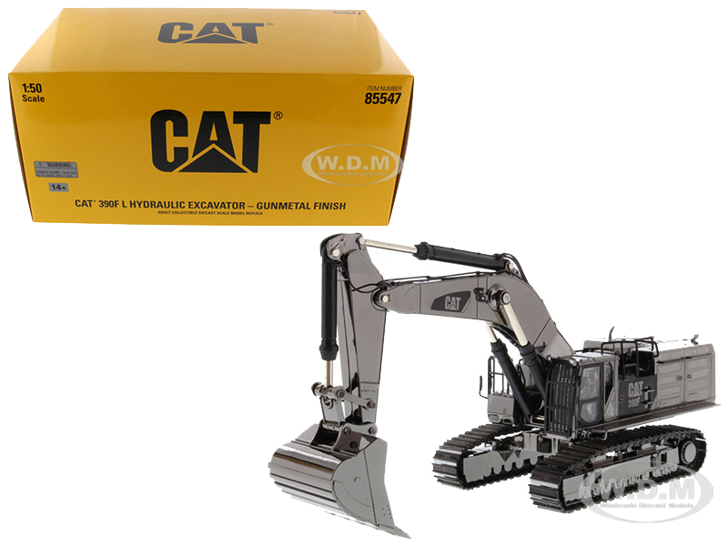 CAT Caterpillar 390F L Hydraulic Tracked Excavator Gunmetal Commemorative Series 1/50 Diecast Model by Diecast Masters