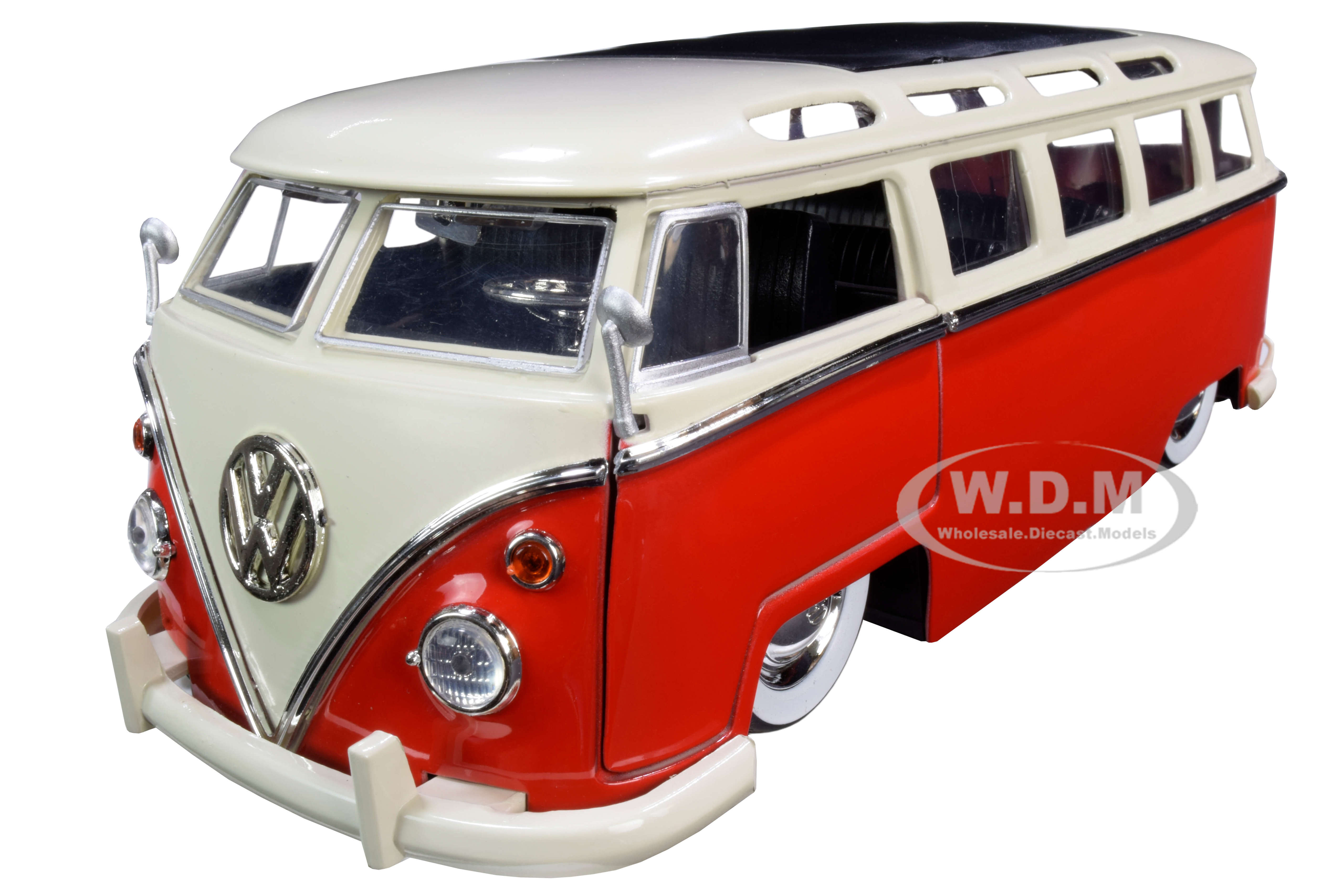Image of 1962 Volkswagen Bus Red and Cream "Bigtime Kustoms" 1/24 Diecast Model by Jada