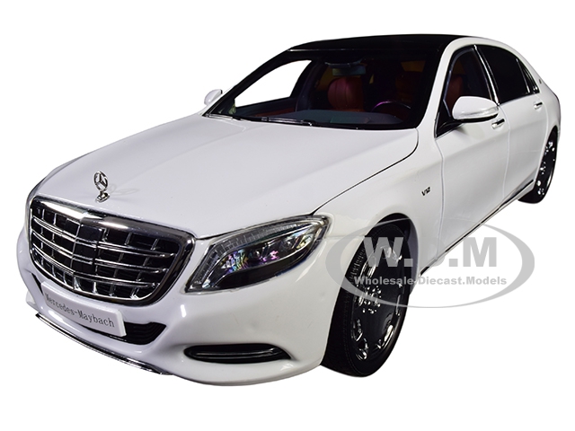 2016 Mercedes Benz Maybach S Class Diamond White With Black Top 1/18 Diecast Model Car By Almost Real