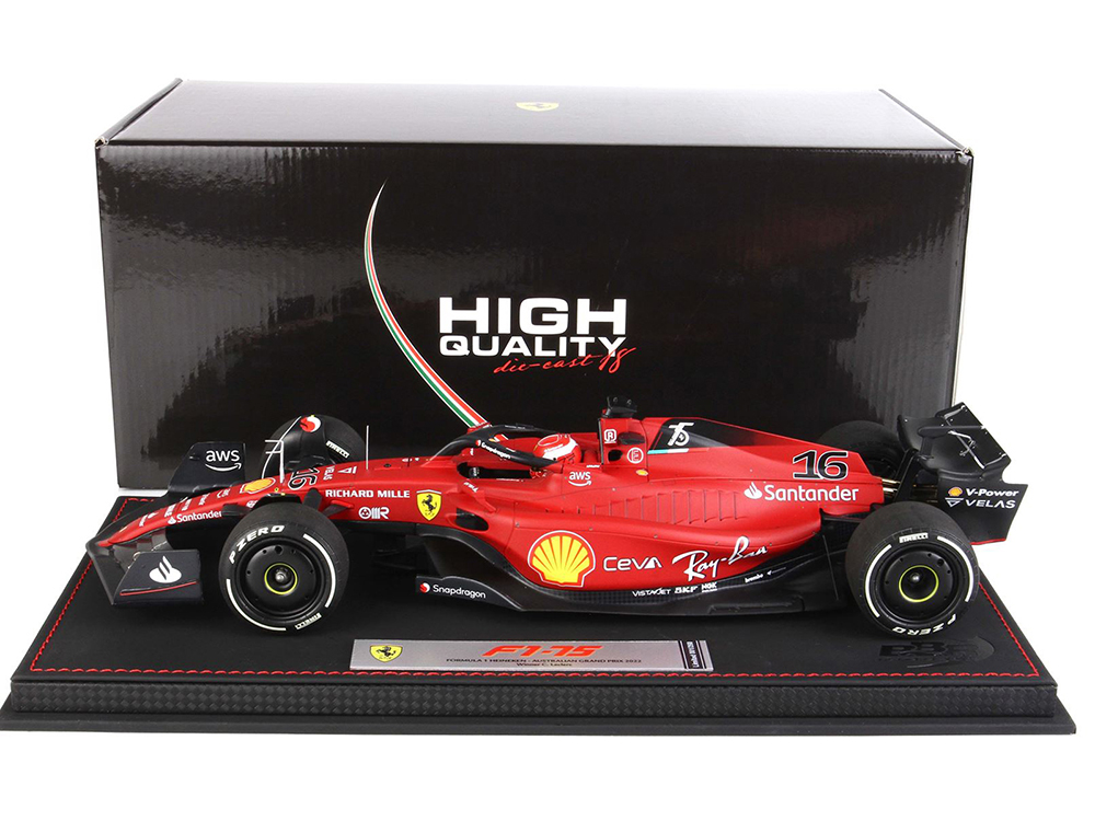 Ferrari F1-75 16 Charles Leclerc Winner Formula One F1 Australian GP (2022) Limited Edition to 260 pieces Worldwide with Acrylic Display Case 1/18 Di