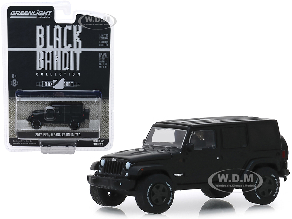 2017 Jeep Wrangler Unlimited "black Bandit" Series 22 1/64 Diecast Model Car By Greenlight