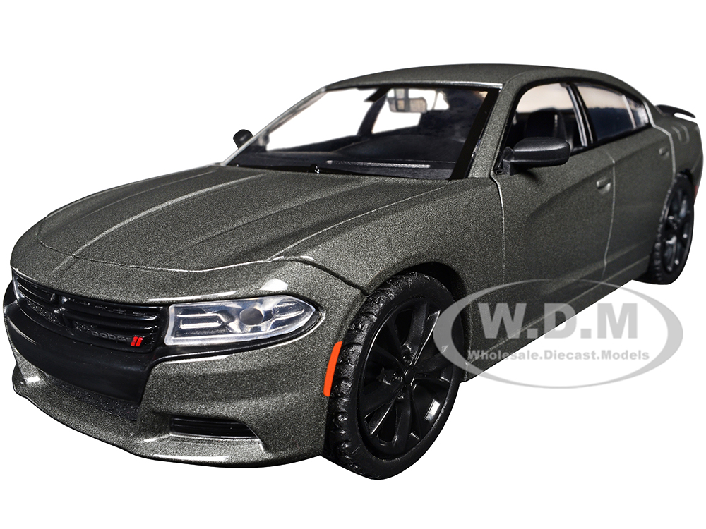 2023 Dodge Charger SXT Gray Metallic Timeless Legends Series 1/24 Diecast Model Car by Motormax