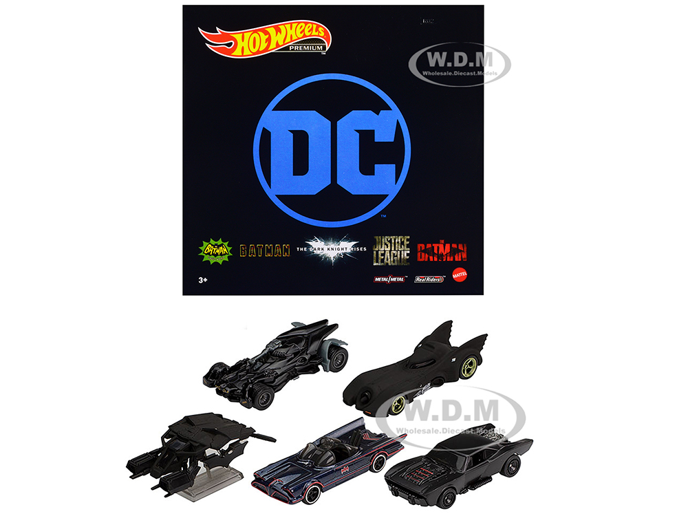 "Batman Batmobiles" 5 piece Set Diecast Model Cars by Hot Wheels
