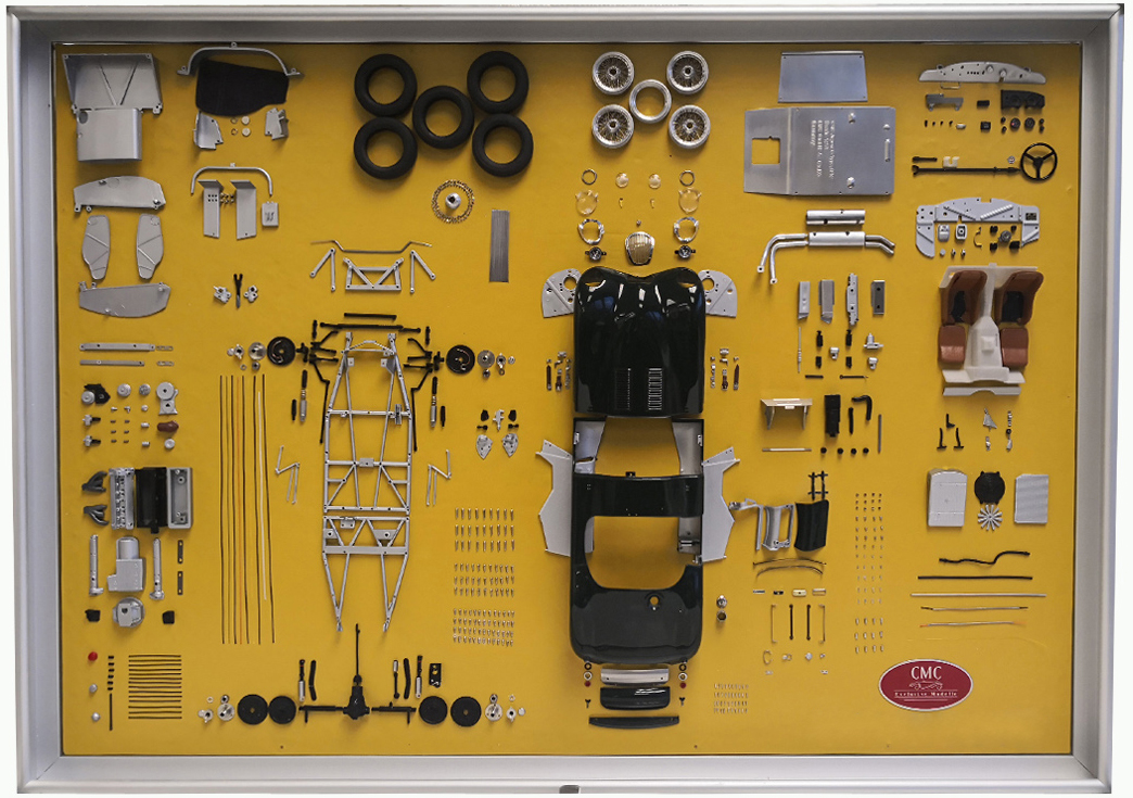 Image of Parts and Components of "CMC 1952 Jaguar C-Type" Display Board Limited Edition to 300 pieces Worldwide 1/18 Diecast Model Car by CMC
