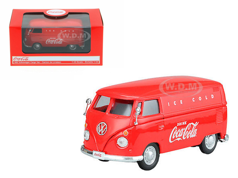 1962 Volkswagen Coca Cola Cargo Van Red 1/43 Diecast Model By Motorcity Classics