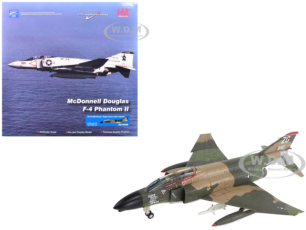 McDonnell Douglas EF-4C Wild Weasel Fighter-Bomber Aircraft "64-0840 67th TFS Korat RTAFB Super Cocks Swiss Samilar" (1971) United States Air Force "