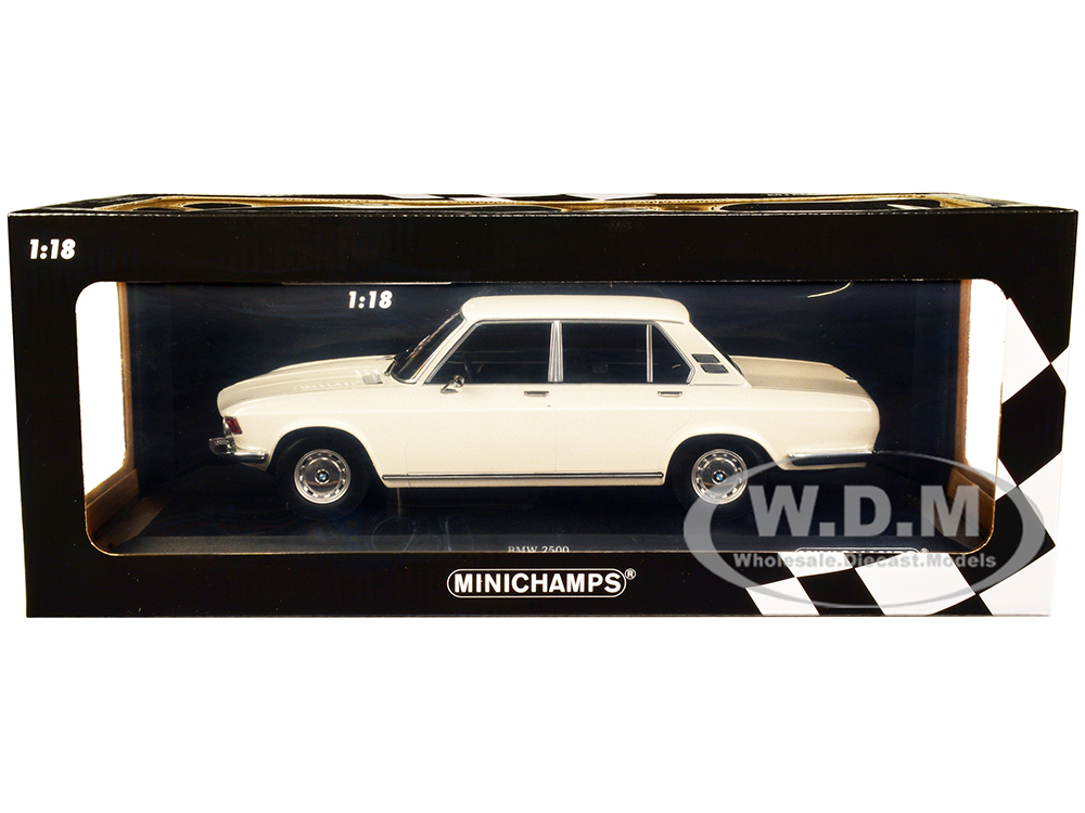 1968 BMW 2500 White Limited Edition to 504 pieces Worldwide 1/18 Diecast Model Car by Minichamps