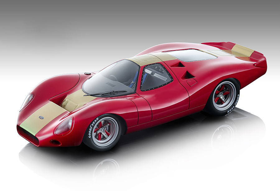 Image of 1968 Ford P68 Press Version Gloss Red with Gold Stripe "Mythos Series" Limited Edition to 50 pieces Worldwide 1/18 Model Car by Tecnomodel