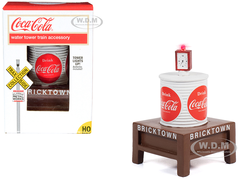"Coca-Cola" Water Tower with Light "Bricktown" for 1/87 (HO) Scale Models by Classic Metal Works