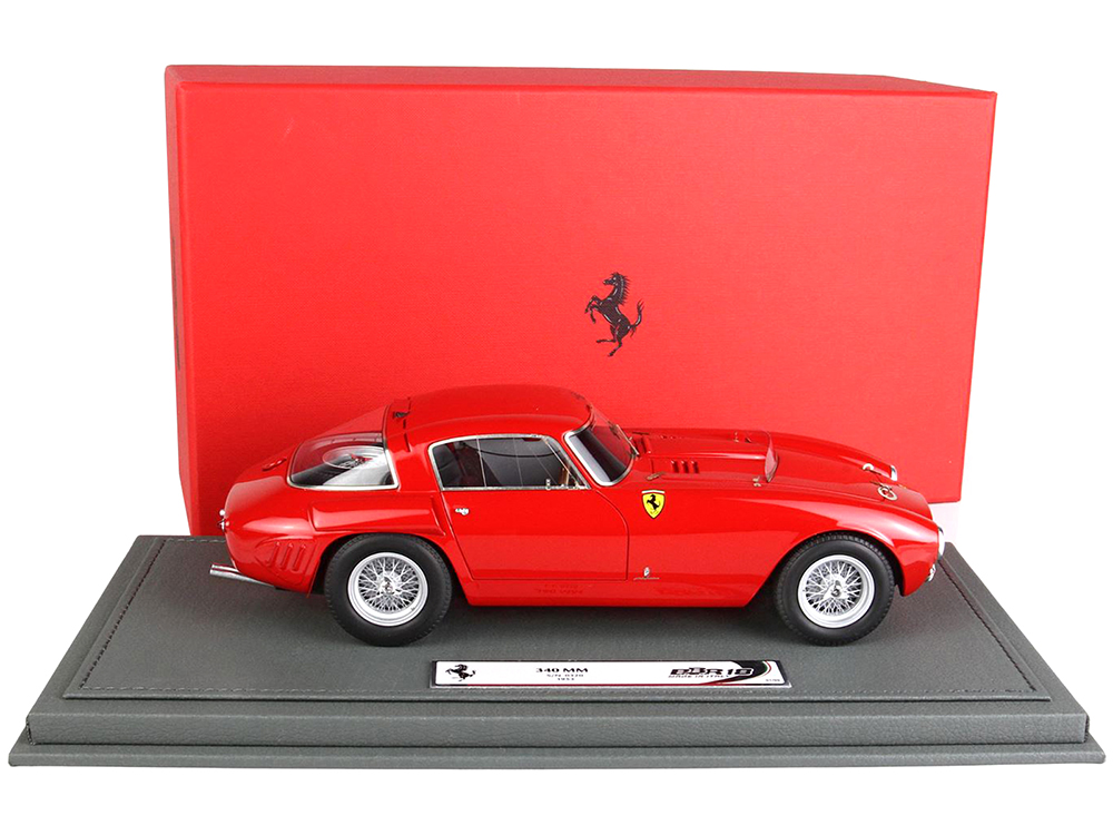 1953 Ferrari 340 MM S/N 0320 Red with DISPLAY CASE Limited Edition to 99 pieces Worldwide 1/18 Model Car by BBR