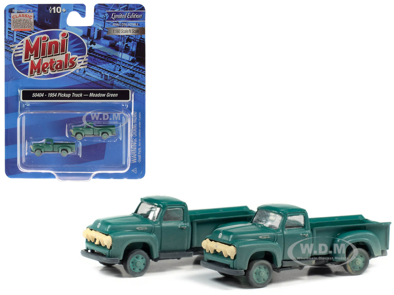 1954 Ford Pickup Trucks Meadow Green (dirty/weathered) Set Of 2 Pieces 1/160 (n) Scale Model Cars By Classic Metal Works