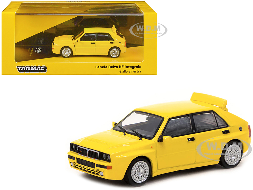 Lancia Delta HF Integrale Giallo Ginestra Yellow Road64 Series 1/64 Diecast Model Car by Tarmac Works