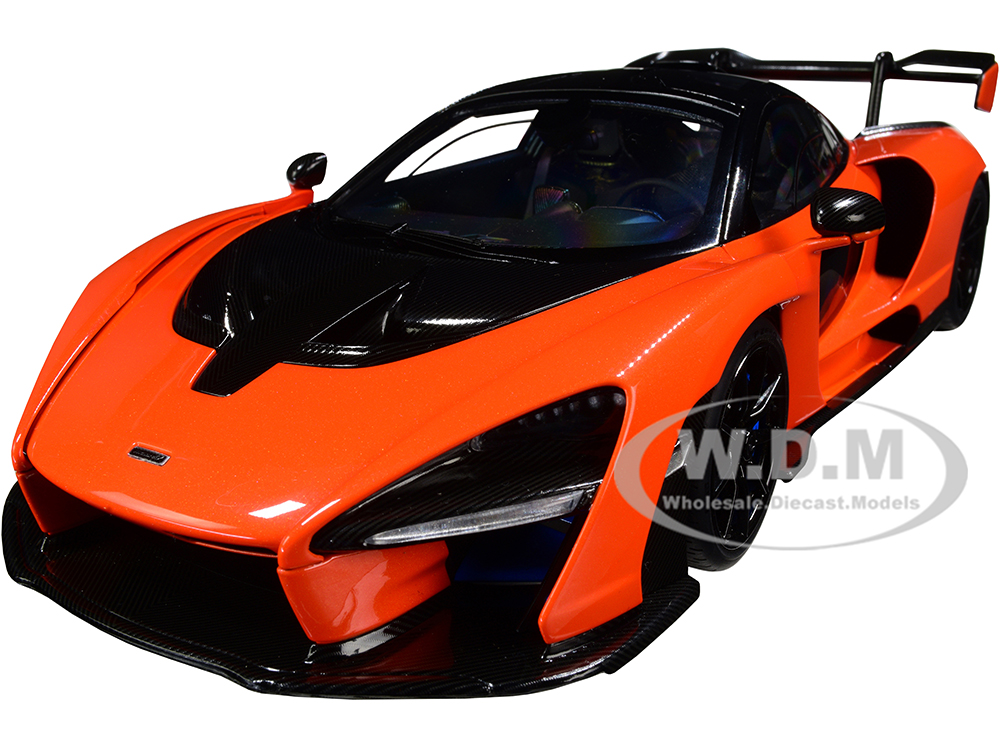 Mclaren Senna Trophy Mira Orange and Black with Carbon Accents 1/18 Model Car by Autoart