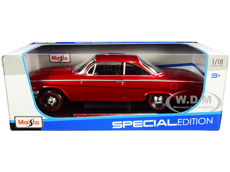 Image of 1962 Chevrolet Bel Air Burgundy with Black Interior "Special Edition" 1/18 Diecast Model Car by Maisto
