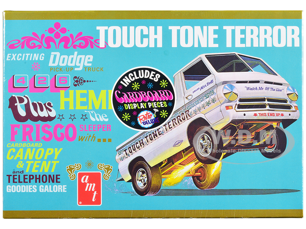 Skill 2 Model Kit 1966 Dodge A100 Pickup Truck Touch Tone Terror with Cardboard Accessories 1/25 Scale Model by AMT