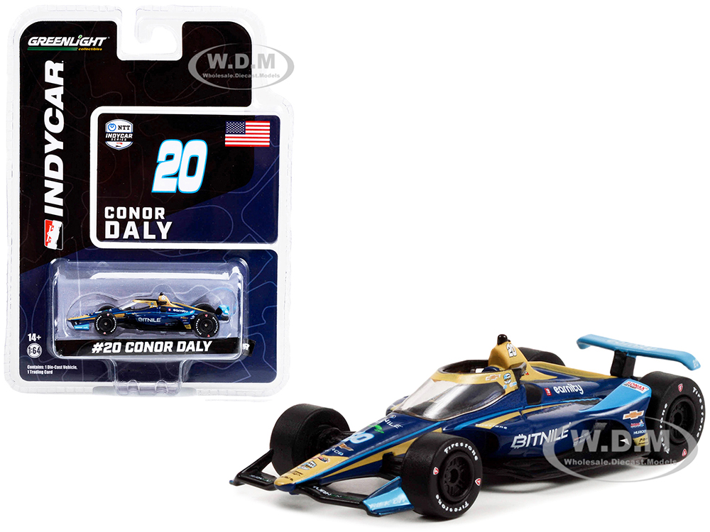 Dallara IndyCar #20 Conor Daly BitNile Ed Carpenter Racing NTT IndyCar Series (2022) 1/64 Diecast Model Car by Greenlight