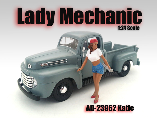 Lady Mechanic Katie Figurine For 1/24 Scale Models By American Diorama