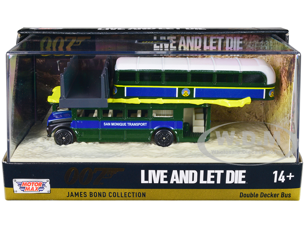 Double Decker Bus "San Monique Transport" "Hitting Bridge Scene" James Bond 007 "Live and Let Die" (1973) Movie with Display "James Bond Collection"