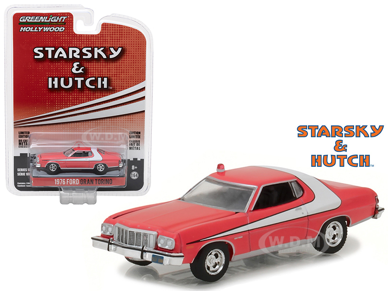 1976 Ford Gran Torino Red with White Stripe "Starsky and Hutch" (1975-1979) TV Series "Hollywood Series" Release 18 1/64 Diecast Model Car by Greenli