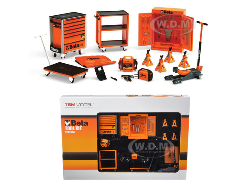 Image of Beta Garage Mechanic Accessory 13 pieces Tool Kit Set for 1/18 Scale Models by True Scale Miniatures