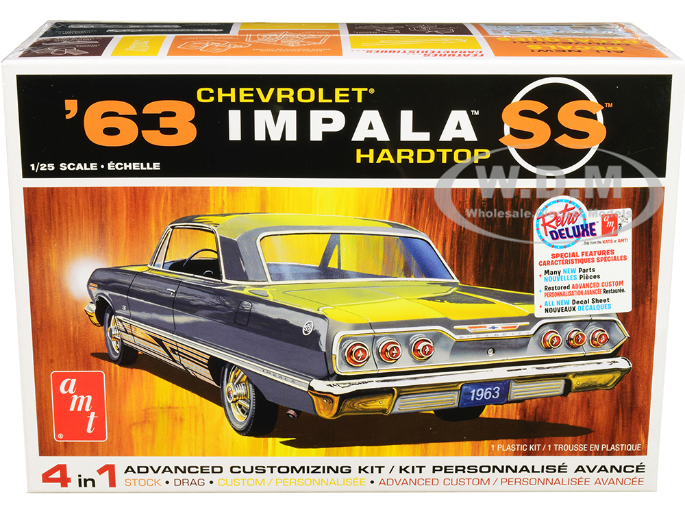 Skill 2 Model Kit 1963 Chevrolet Impala SS Hardtop 4-in-1 Kit 1/25 Scale Model by AMT