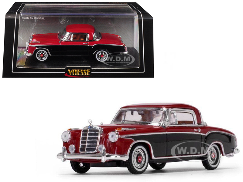 1958 Mercedes Benz 220 SE Coupe Red and Black 1/43 Diecast Model Car by Vitesse