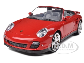 Porsche 911 (997) Turbo Convertible Red 1/18 Diecast Car Model By Motormax