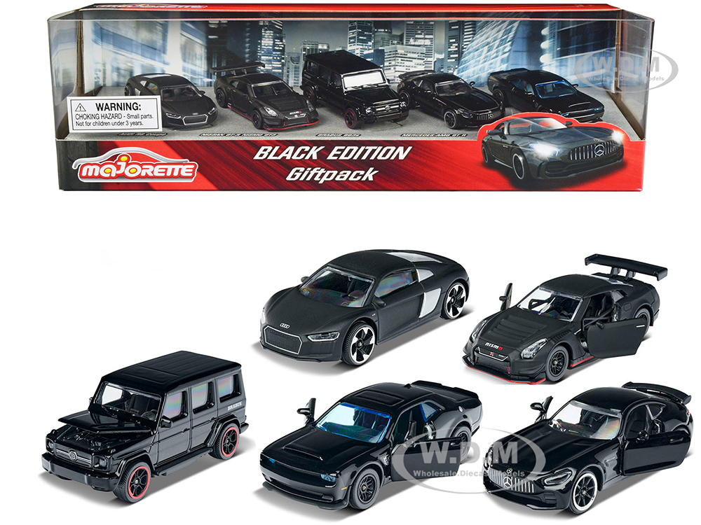 Black Edition (2023) Giftpack 5 Piece Set 1/64 Diecast Model Cars by Majorette