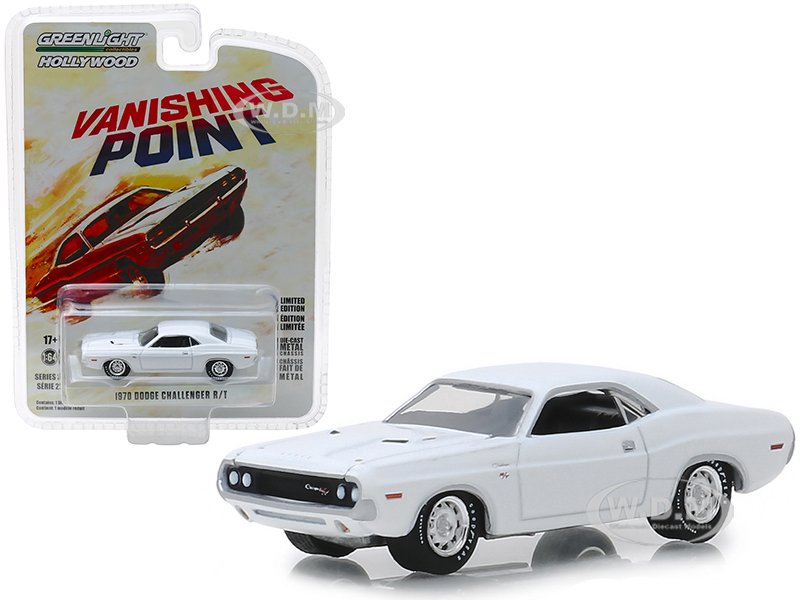 1970 Dodge Challenger R/t White "vanishing Point" (1971) Movie "hollywood" Series 22 1/64 Diecast Model Car By Greenlight