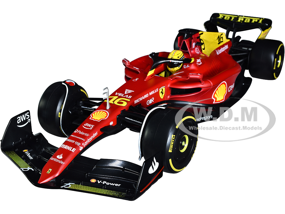Ferrari F1-75 #16 Charles Leclerc Giallo Modena 2nd Place Formula One F1 Italian GP (2022) Formula Racing Series 1/18 Diecast Model Car by Bburago