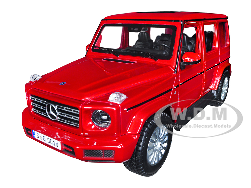 2019 Mercedes Benz G-Class with Sunroof Red Metallic 1/25 Diecast Model Car by Maisto