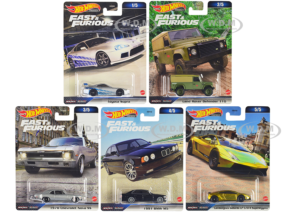 Fast & Furious 2023 5 piece Set D Diecast Model Cars by Hot Wheels