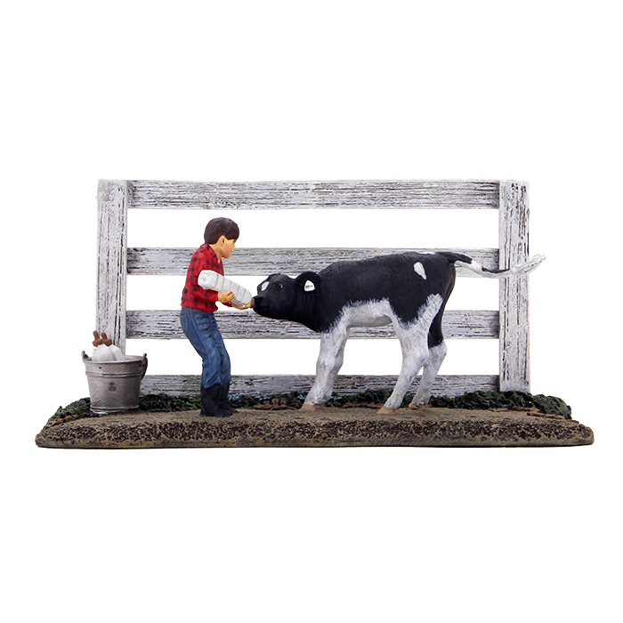 First Bottle Feeding "Boy Feeding Calf" Diorama 1/25 Metal Model by First Gear