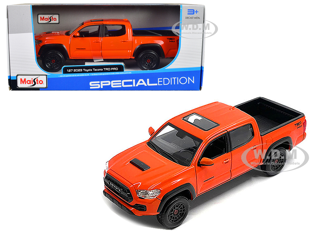 2023 Toyota Tacoma TRD PRO Pickup Truck Solar Octane Orange with Sunroof Special Edition Series 1/27 Diecast Model Car by Maisto