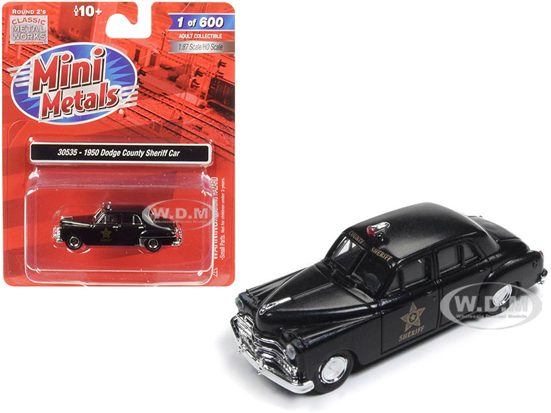 1950 Dodge County Sheriff Car Black 1/87 (ho) Scale Model Car By Classic Metal Works