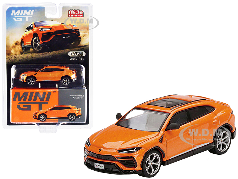 Lamborghini Urus Arancio Borealis Orange Metallic with Sunroof Limited Edition to 2400 pieces Worldwide 1/64 Diecast Model Car by True Scale Miniatur