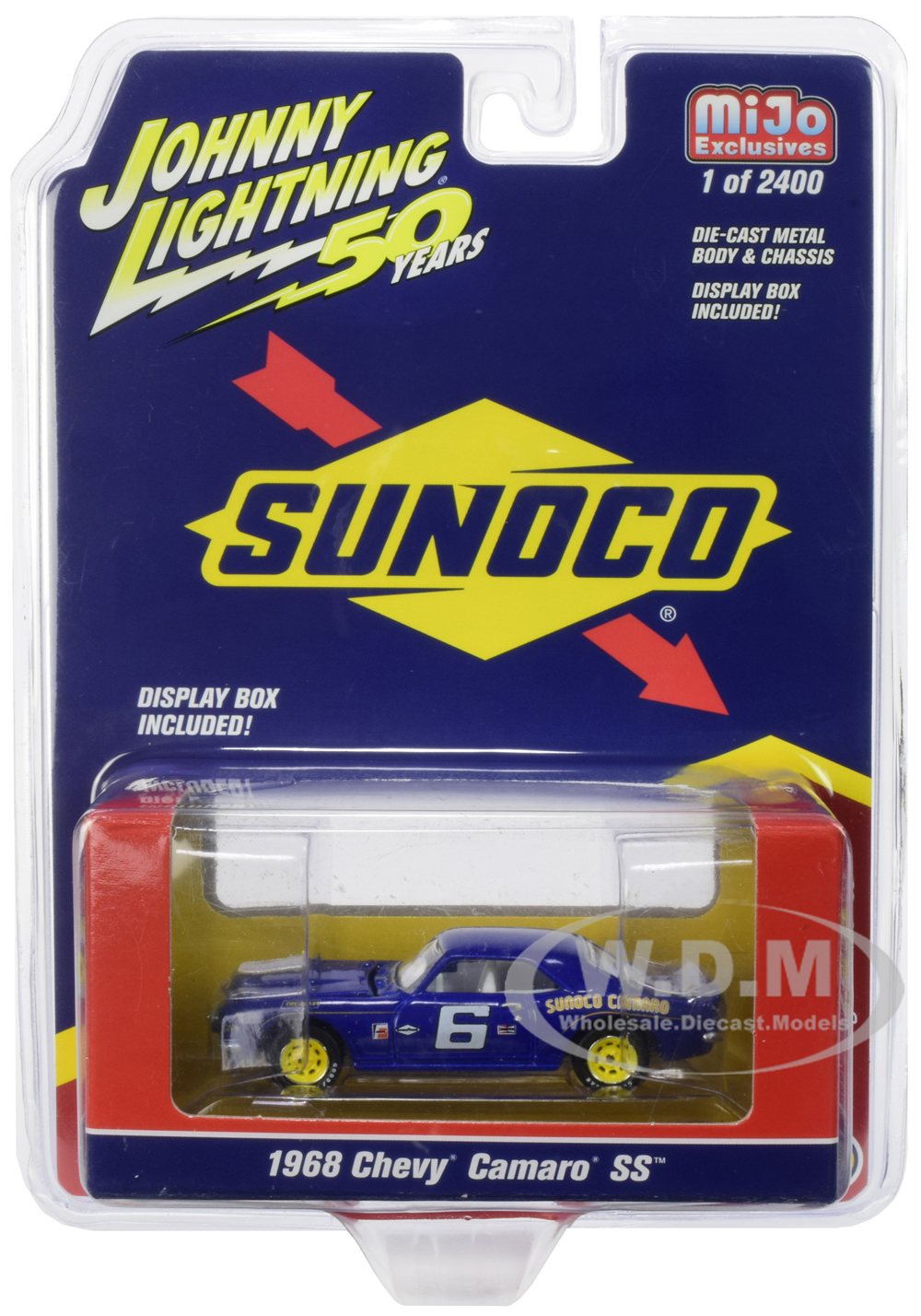 Image of 1968 Chevrolet Camaro SS 6 "Sunoco" Dark Blue Limited Edition to 2400 pieces Worldwide 1/64 Diecast Model Car by Johnny Lightning