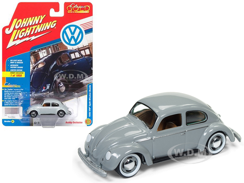 1950 Volkswagen Split Window Beetle Pearl Gray Limited Edition To 1800pc Worldwide Hobby Exclusive "classic Gold" 1/64 Diecast Model Car By Johnny Li