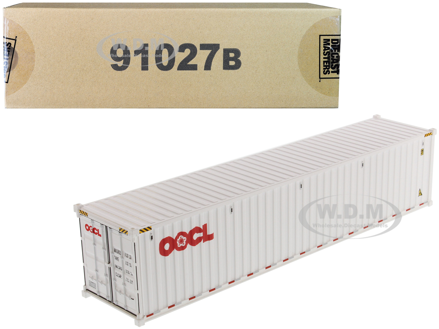 40 Dry Goods Sea Container "oocl" White "transport Series" 1/50 Model By Diecast Masters