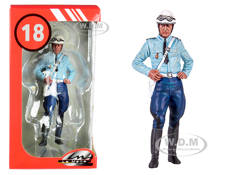 1975-1980 Michel French Police Motorcycle Officer Figurine for 1/18 Scale Models by Le Mans Miniatures