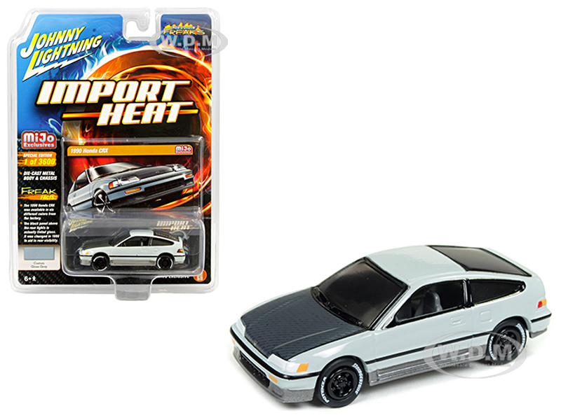 Image of 1990 Honda CRX Gloss Gray "Street Freaks" Series Limited Edition to 3600 pieces Worldwide 1/64 Diecast Model Car by Johnny Lightning