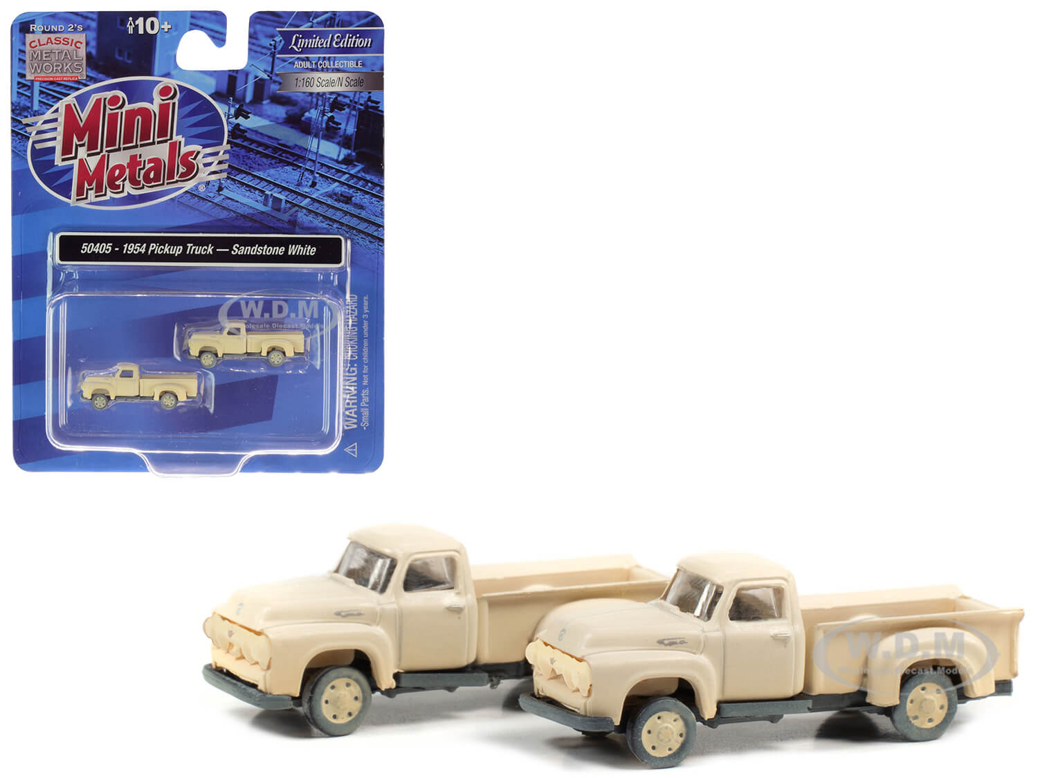 Image of 1954 Ford Pickup Trucks Sandstone White (Dirty/Weathered) Set of 2 pieces 1/160 (N) Scale Model Cars by Classic Metal Works