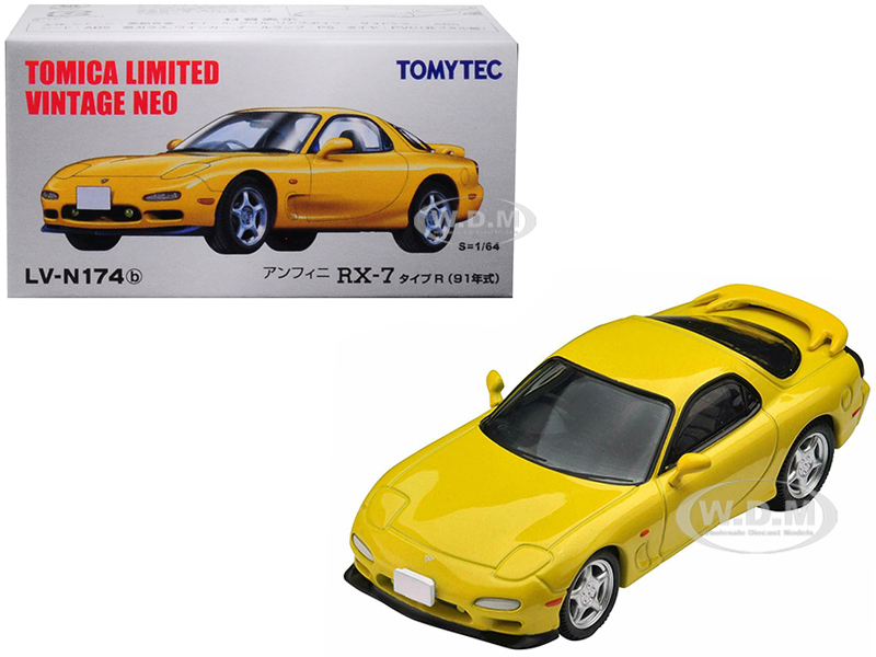 1991 Mazda Efini Rx-7 Type R Rhd (right Hand Drive) Yellow 1/64 Diecast Model Car By Tomytec