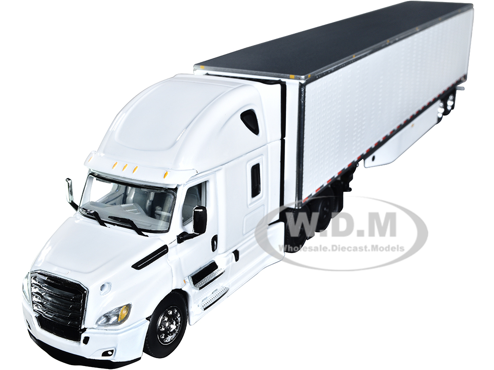 2018 Freightliner Cascadia High Roof Sleeper Cab with 53 Utility Reefer Trailer White 1/64 Diecast Model by DCP/First Gear