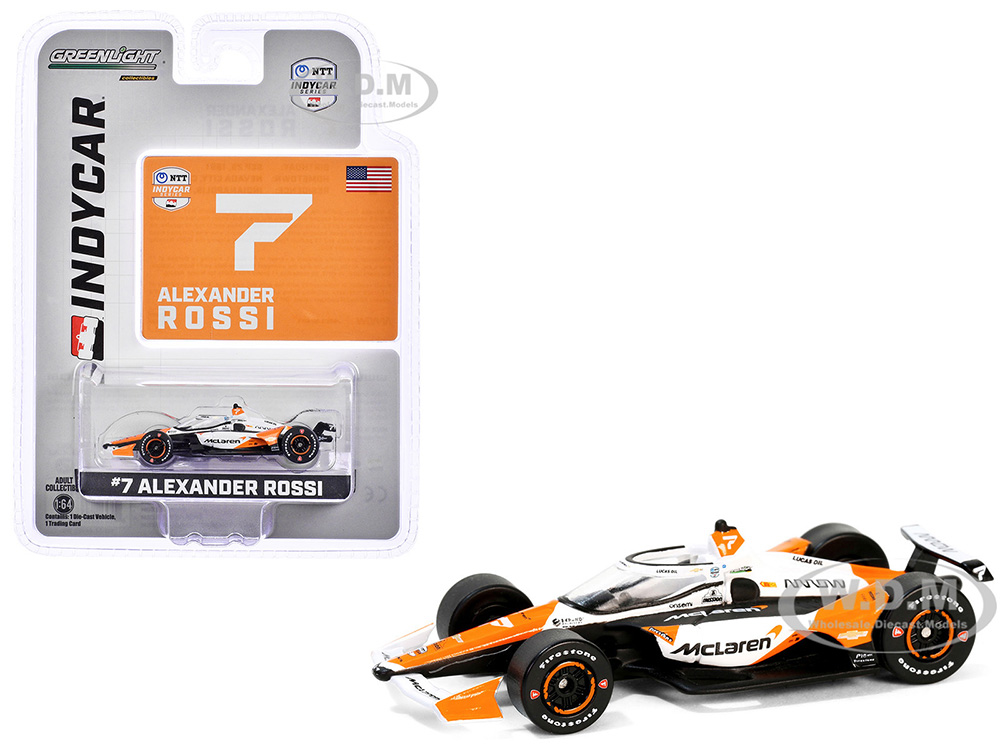 Dallara IndyCar #7 Alexander Rossi Arrow Arrow McLaren NTT IndyCar Series (2024) 1/64 Diecast Model Car by Greenlight