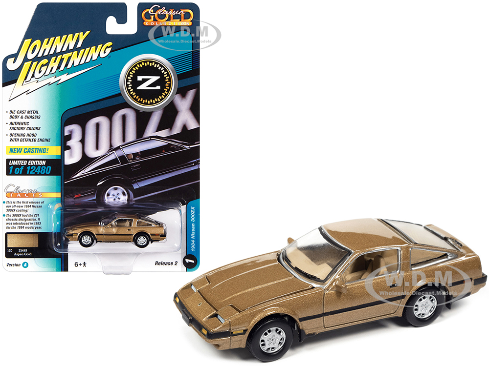 1984 Nissan 300ZX Aspen Gold Metallic with Black Stripes "Classic Gold Collection" Series Limited Edition to 12480 pieces Worldwide 1/64 Diecast Mode