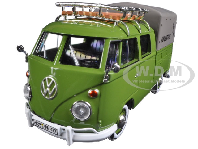 Volkswagen Type 2 (t1) "kundendienst" Delivery Pickup Truck Green 1/24 Diecast Model Car By Motormax