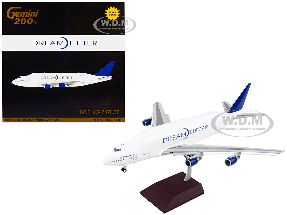 Boeing 747LCF Commercial Aircraft with Flaps Down 